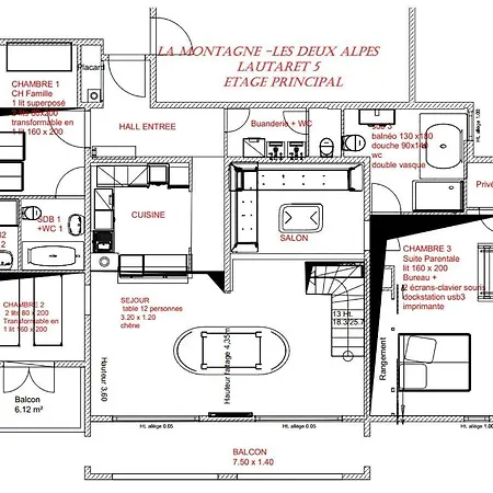 アパート La Montagne 2 Alpes 12 Pers Standing Skis Au Pied